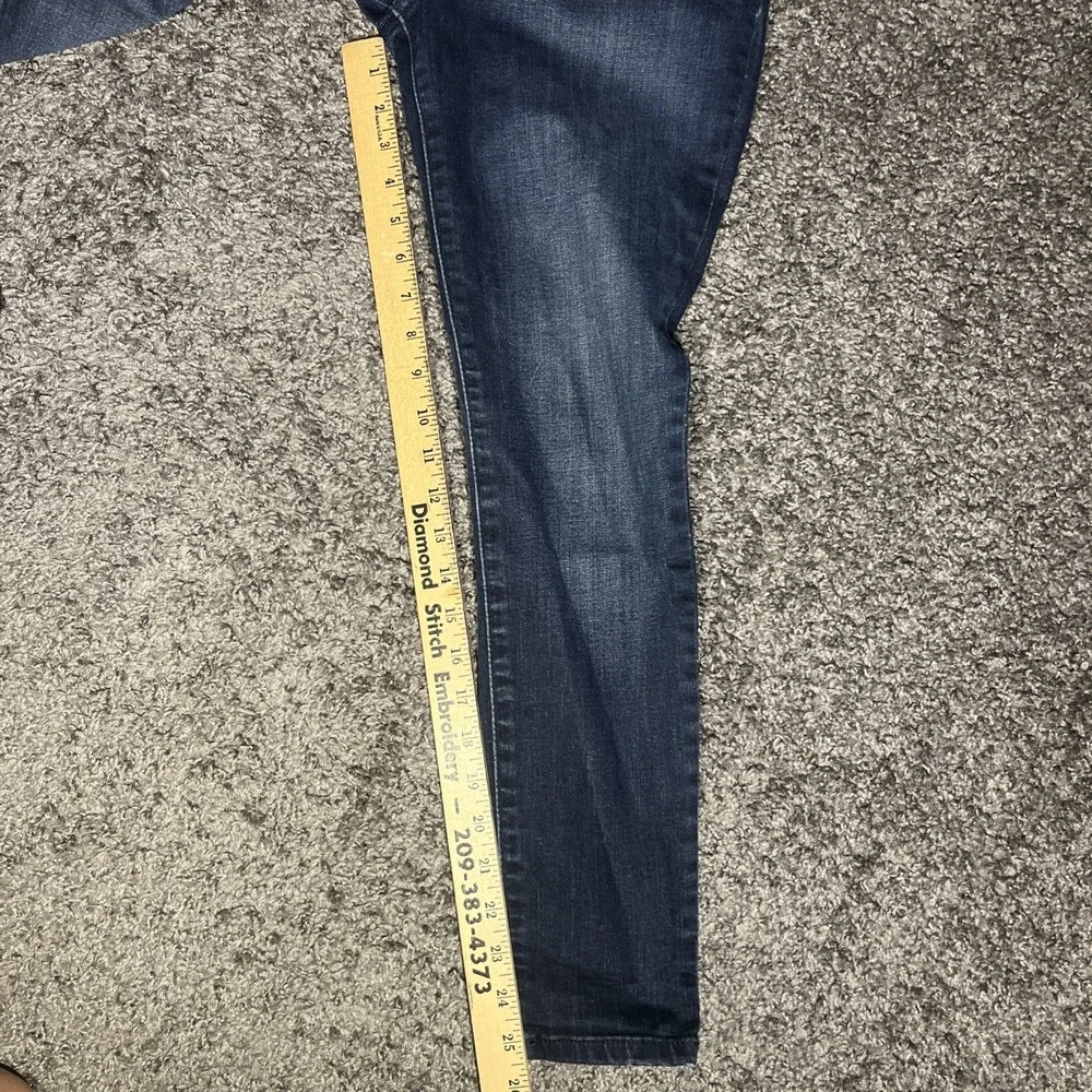 Lee Slim Fit Skinny Leg Mid Rise Sculpting Dark Blue Washed Jeans 4 Short - Picture 5 of 8